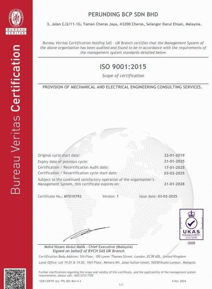 ISO 9001:2015 Scope of Certification
