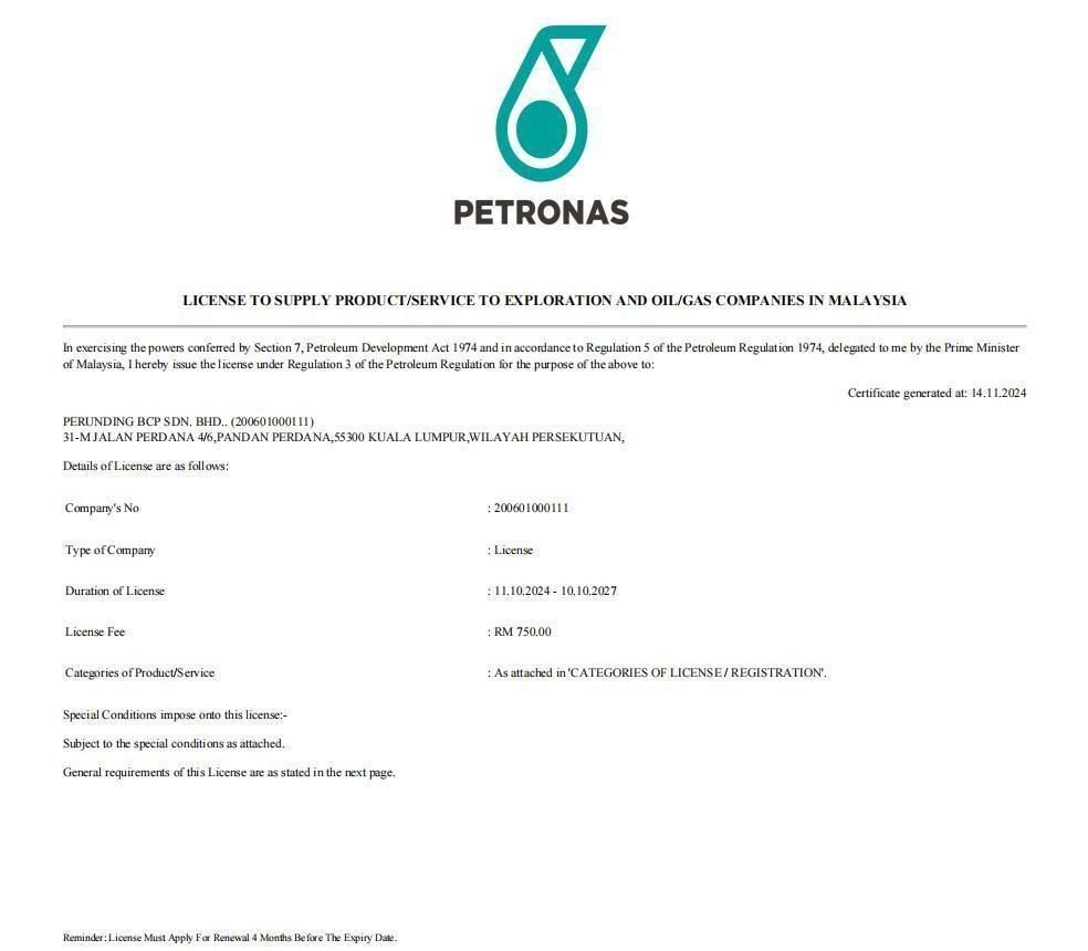 PETRONAS Licence